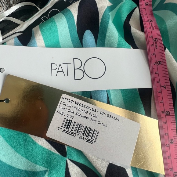 PatBO Aqua and Black One-Shoulder Dress - Picture 3 of 9